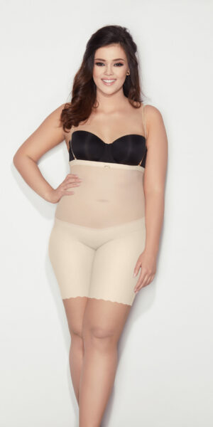 Glam Form High-Waist Shaping Shorts Beige